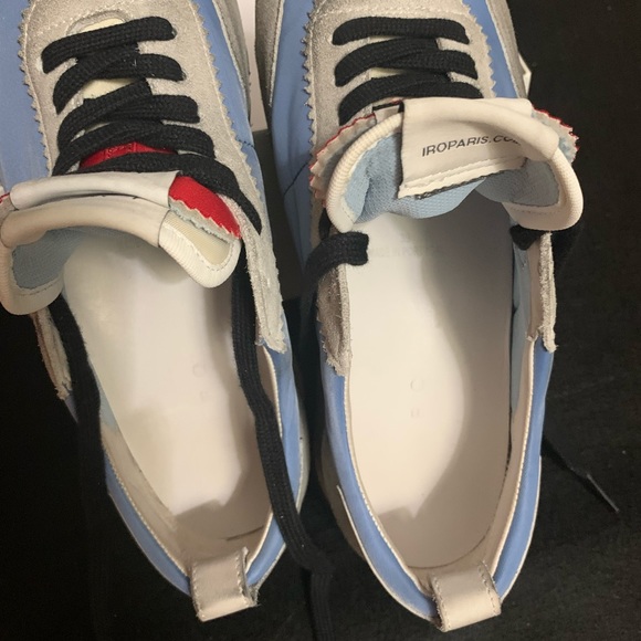 IRO Women’s Vintager suede trim sneaker. Sky blue. - Picture 10 of 12